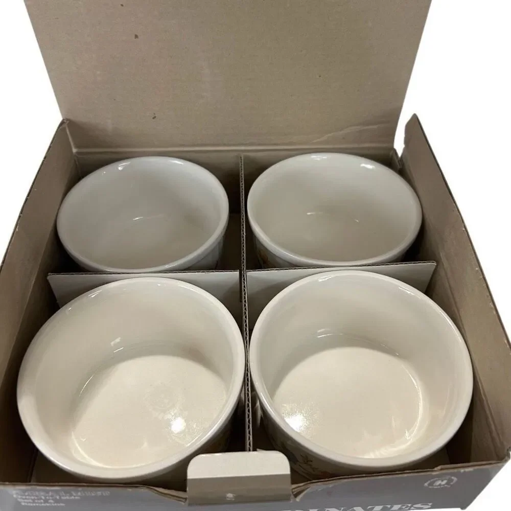 Vintage Himark Floral Mist 4 Ramekin Set NIB